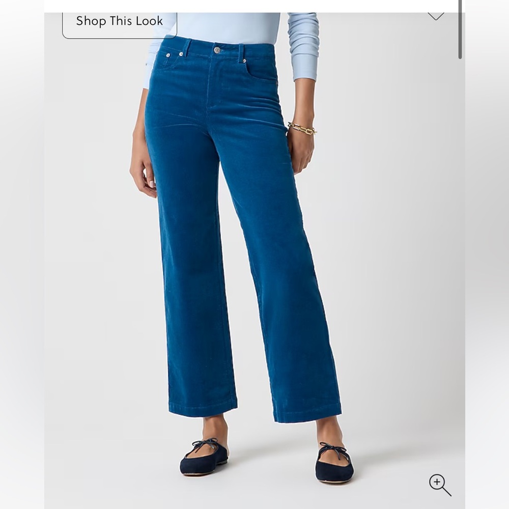 J Crew factory tall high rise corduroy wide leg cropped pants